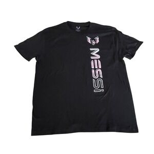 Messi Lionel Messi Graphic T-Shirt Black Pink Soccer Tee Large L‎ Cotton